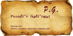 Pozsár Gyöngyi névjegykártya